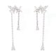 thumbnail image 1 of Pendientes colgantes de plata con borla y diseño floral, sencillos, pequeños y modernos, ideales para combinar con cualquier estilo. Pendientes para mujer., 1 of 5