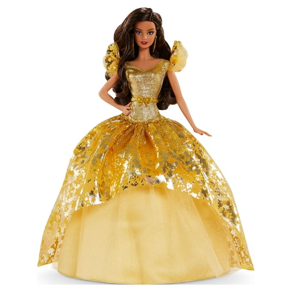 Barbie Signature 2020 Holiday Barbie Doll (12-inch Brunette Long Hair) in Golden Gown