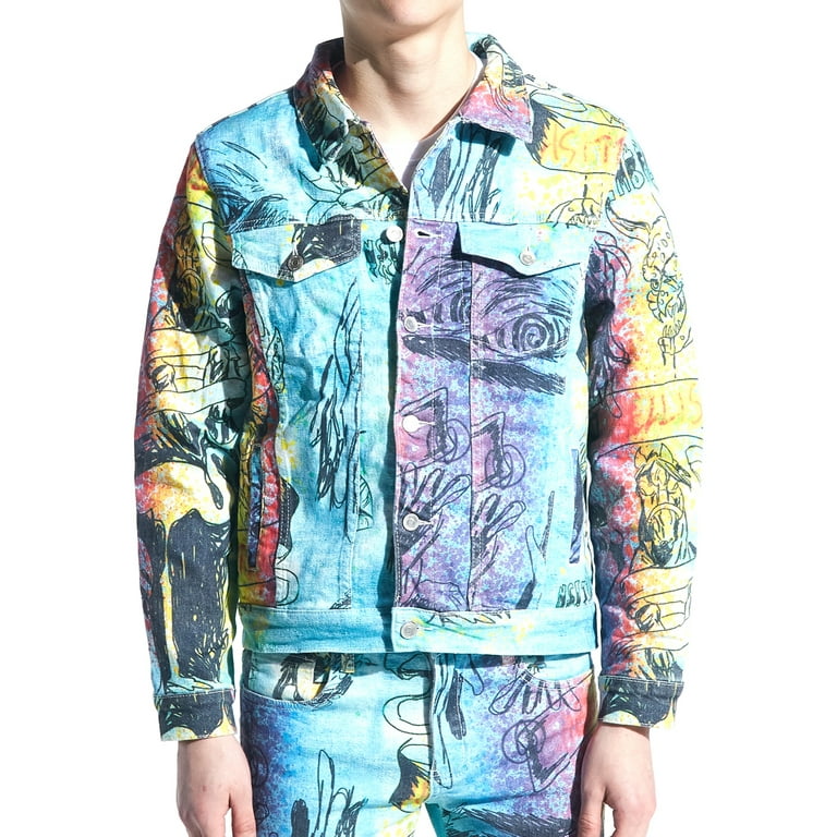 Embellish Skyfall Men's Graphic Denim Jacket Multicolor - Walmart.com