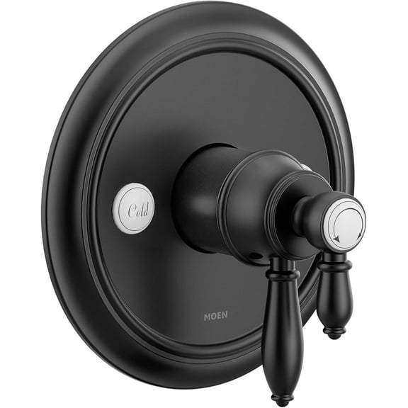Moen Weymouth Matte Black M-CORE 4-Series Thermostatic Valve Trim, Valve Required, UTS43101BL