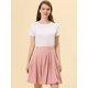 thumbnail image 5 of INSPIRE CHIC Falda Con Tirantes Para Mujer Falda Acampanada Con Cintura Elástica Y Burbuja Rosa L, 5 of 5