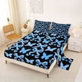 thumbnail image 2 of Erosebridal Black Blue Full Size Sheets for Girls, Butterfly Bow-Tie Bed Sheets, 1 Flat Sheet, 1 Fitted Sheet and 2 Pillowcases, 2 of 5