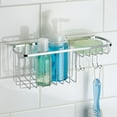 thumbnail image 2 of InterDesign Suction Bathroom Shower Caddy Combo Organizer Basket, Polished Stainless Steel, 2 of 6