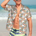 thumbnail image 4 of Uemuo Cute Rabbit Floral Printed Regular Fit Short Sleeve Casual Hawaiian Shirt for Men,Aloha shirt,Tropical shirt,Floral print shirt,Vacation Beach shirt-Small, 4 of 9
