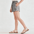 thumbnail image 6 of CCRFTGI Plaid Shorts for Child Girls Toddler Size 6-7 Comfy Cute Elastic Waist Girls Shorts Summer Casaul Beach Wear Light Stylish Shorts Black 7-8 Years, 6 of 7