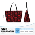 thumbnail image 4 of Xecao Red Skulls for versatile beach bag for women includes zipper pockets and waterproof material, ideal for vacations and adventures., 4 of 7