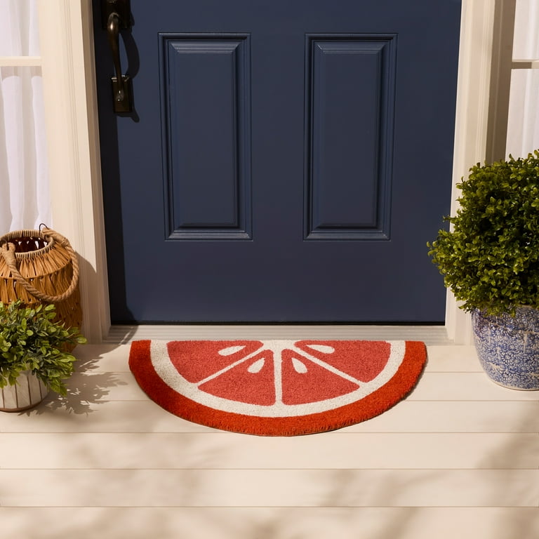 ····· himeです·····ガーベラスワッグ＆レタリング Mainstays by Becky G. & Alejandra Coir Outdoor Mat, Orange Slice