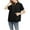 Black, variant on Xudanell Womens Clothes Fashion Half Zip Hoodie Short Sleeve Pocket Oversized Comfort Colors Sweatshirt Top Grey S
