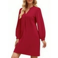 thumbnail image 5 of UVN Dresses for Women Long Sleeve V Neck Dress Fall Casual Midi Dress, 5 of 10