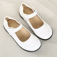 DADAWEN Girls White School Uniform Dress Shoes Mary Jane Flats for