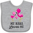 thumbnail image 3 of Inktastic My Nana Loves me with Two Flamingos Boys or Girls Baby Bib, 3 of 4
