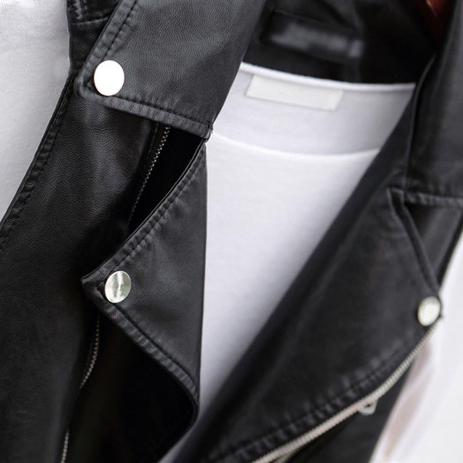 Women Vest Coat Faux Leather Smooth Surface Belt Decor Turn-down Collar Zip-up Sleeveless Zipper Pockets Retro Motorcycle Waistcoat Commuting Travel Outerwear