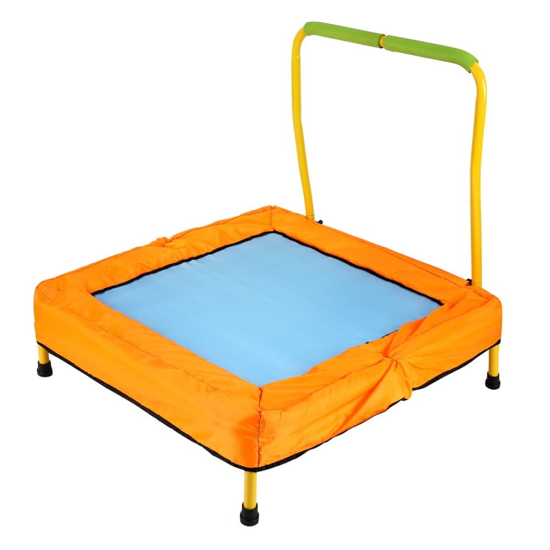 Mini Trampoline for Kids Portable Foldable Safe Trampoline with Handle Bar