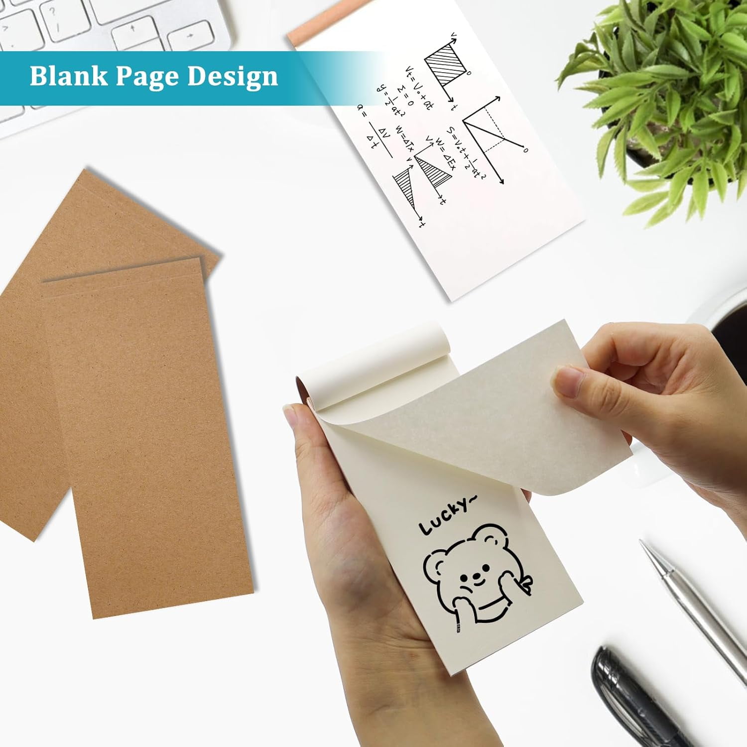 SONGAUN 10 Pieces Flip Book Blank 14 x 7 cm Mini Kraft Sketchbook Small Pocket Drawing Paper 100 Pages Small Note Books Sewn Binding for Cartoon Memos Animation Sketching Travel Reporter