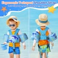 thumbnail image 6 of MoKo Kids Swimm Vest for 20-50lbs, Toddler Floaties with Crotch Strap and Whistle, Blue Shark, 6 of 8