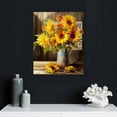 thumbnail image 5 of Canvas Wall Art Wall Decor Yellow Flowers Theme in Clear Vase Modern Flower Pictures Bathroom Decor with Framed Ready to Hang for Bathroom Living Room Home Office, 5 of 5