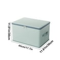thumbnail image 3 of Non-Woven Double Zipper Clothing Storage Box - Foldable Wardrobe Organizer with Lid, Blue Cloth Storage Bin, 45x35x25cm for Home Dorm Use, 3 of 6