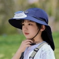thumbnail image 4 of ZACPNCV Kids Sun Hats for Boys Girls UV Protection Baseball Cap Hats for Kids with Neck Flap Wide Brim Navy Free Size, 4 of 9