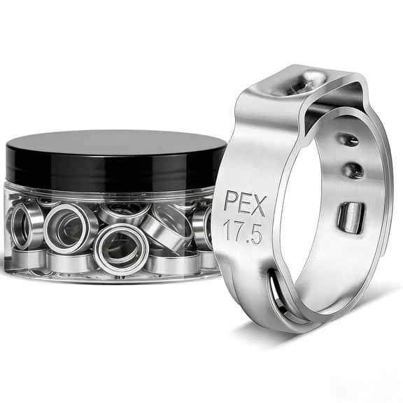 Angooni 60 Pack 1/2" PEX Cinch Clamps, Premium 304 Stainless Steel Cinch Crimp Rings, Cinch Clamps Rings for PEX Tubing Pipe Fitting Connections