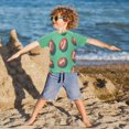 thumbnail image 3 of FORMRS Boys Rash Guard Short Sleeves Swim Shirt Quick Dry UPF 50+ Sun Protection, Sizes 3-12T, Brown American Footballs, 3 of 6