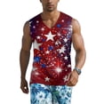 thumbnail image 4 of Vamuko 250 Anniversary Usa Shirts Men V Neck Graphic Usa Flag Tank Top Patriotic Short Sleeve Red Blue and White Tanks We the Peaple Muscle Tshirts Hot Pink 2XL, 4 of 8