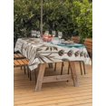 thumbnail image 4 of 60x84 Inch Outdoor Tablecloth with Umbrella Hole Zipper Rectangle Vintage Teal Floral Rectangular Tablecloths Outside Waterproof Retro Flowers Butterfly Patio Table Cloth Cover for Picnic Party, 4 of 8