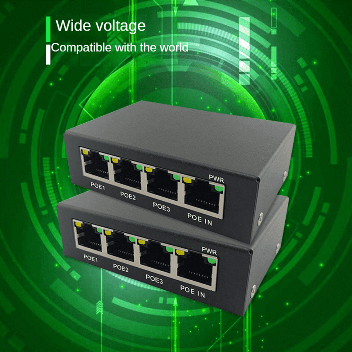 5X 4 Port Gigabit POE Extender 100/1000M Network Switch Extender IEEE802.3Af/At Plug&Play for PoE Switch NVR IP Camera