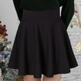 thumbnail image 2 of Entyinea Summer Skirts for Women Super Comfy Ultra Stretch Midi Skirt Knee Length with Pockets,Black L, 2 of 5