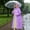Purple, variant on Women’s Long Thickened Raincoat Hooded Contrast Color Full Length Waterproof Rain Jacket Loose Fit Wind Resistant Outer Wear for Commuting and Outdoor Activities Purple