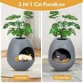 thumbnail image 4 of COZIWOW Hidden Cat Litter Box with Artificial Plants Cat Litter Mat Scoop DIY Litter Box Furniture, Gray, 4 of 20