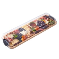 Farberware Build-a-Board 7x22-Inch Rectangular Bamboo Cutting Board with Clear Locking Lid