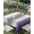 thumbnail image 3 of Square Outdoor Tablecloth with Umbrella Hole Purple Grey Outside Table Cloth Waterproof Patio Table Cover Gray Farmhouse Modern Rustic Zipper Tablecloths for Picnic Party Camping 54x54 Inch, 3 of 8