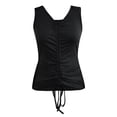 thumbnail image 4 of Mujeres Casual tanques sin mangas sólido pulóver cordón adelgazamiento chaleco blusa Tops Fridja  czfsfas5693, 4 of 5