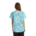 thumbnail image 2 of Just Love Women's Medical V-Neck Scrub Tops (Blue - Brush and Hygiene, 3X), 2 of 3