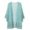 thumbnail image 1 of ZHAOCHENG Kimono corto de gasa con estampado floral bohemio para verano, 1 of 3