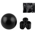 thumbnail image 4 of Riwesomey Aleación de aluminio universal Aleación redonda negra pura Bola redonda negra pura Perilla redonda Palanca Perilla de cambio de peso pesado Kits de molduras para tableros de automóviles, 4 of 5