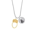 thumbnail image 2 of Delight Jewelry Goldtone Large Owl Outline Silvertone Script Initial Disc - & - Charm Necklace, 20"+3", 2 of 4