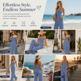 thumbnail image 7 of Womens Striped 2 Piece Sets Summer Strapless Crop Tube Tops Wide Leg Pants Matching Loungewear Set Vacation Outs, 7 of 7