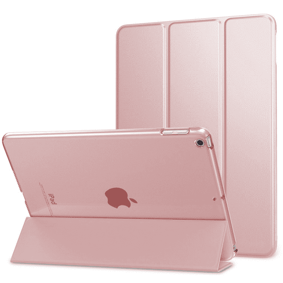 Fordawn Slim Smart Case Spécialement Conçu pour iPad Mini 5 Pouces 7.9, Couverture Arrière TPU Flexible avec Revêtement Caoutchouté, Veille / Réveil Automatique et Affichage / Dactylographie Stand pour iPad Mini 5 Or Rose