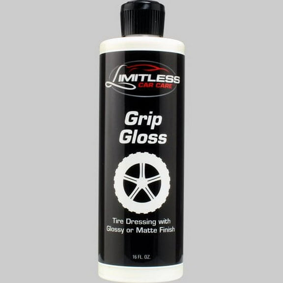 Limitless Car Care Grip Gloss 16 oz - Tire Dressing - Long Lasting, Deep Rich Shine, No Sling Formula - Glossy or Matte Finish with One Product - Spray On or Apply with Applicator