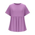 thumbnail image 5 of Maternity Short Sleeve Crew Neck Tunic Shirt Blouse Top Loose Fit Breathable Casual Spring Summer Clothes for Women | CSEONE,Purple XL, 5 of 9