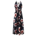 thumbnail image 5 of Vestido largo de verano HUOGUO sin mangas con estampado de flores para mujer, 5 of 5