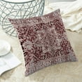 thumbnail image 4 of Boho Throw Pillow Covers 18x18 Inch Set of 2, Christmas Burgandy Red Decorative Throw Pillow Covers Carpet Pattern Wine Red Outdoor Cushion Cover for Sofa Couch Farmhouse Room Bed Decor, 4 of 7