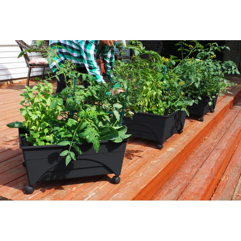 Expert Gardener Self-Watering Patio Garden Bed, Black photo 6