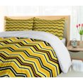 thumbnail image 5 of Ambesonne Yellow Chevron Duvet Cover Sets, Modern, 2-Queen, Yellow Orange Black, 5 of 7