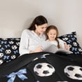 thumbnail image 5 of Erosebridal Ball Games 7 Pieces Bedding Comforter Set For Football Boys,Blue Cute Bows Girls Full Bedding Set,Reversible Black, 5 of 7