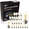 thumbnail image 1 of SHIJIU-25 Pack S14 Replacement LED Bulbs,2W Outdoor String Light Bulb Shatterproof,E26 Medium Base,2700K Warm White Edison Bulbs,Equivalent to 15W/20W/25W Incandescent Bulbs for Patio Garden, 1 of 4