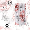 thumbnail image 6 of Stall 36"x72" Red Flowers and Grey Leaves Shower Curtain Set with Hooks,Watercolor Rose Floral Bathroom Curtain,Modern Minimalist Waterproof Bath Curtains for Bathroom Decor, 6 of 6
