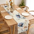 thumbnail image 3 of Table Runner 36 Inches Long for Kitchen Dining, Blue Yellow Flowers Dresser Scarf Farmhouse, Dining Table Decorations for Wedding/Parties, Spring Summer Garden Wildflowers Retro 13 x 36 In, 3 of 8