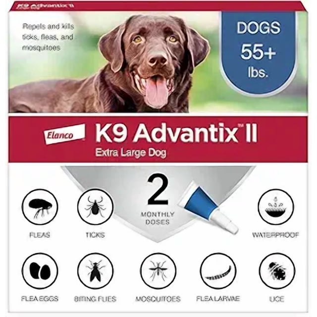Tratamiento Antipulgas K9 Advantix II para Perros Grandes de más de 25 kg, 4 Dosis